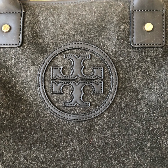 Tory Burch Dark Gray Wool Tote Bag - Picture 2 of 4